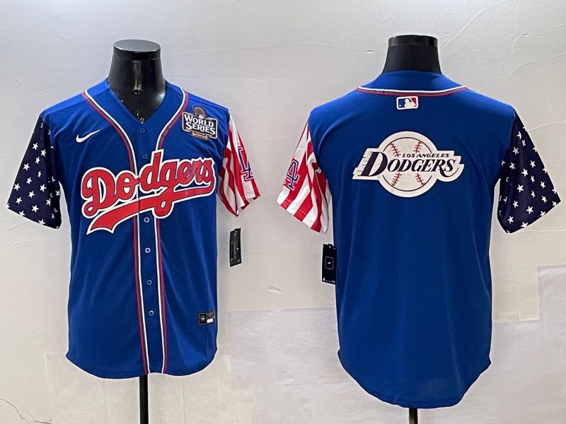 Men Los Angeles Dodgers Blank Blue a generation of national flags Joint name 2025 Nike MLB Jersey style 26